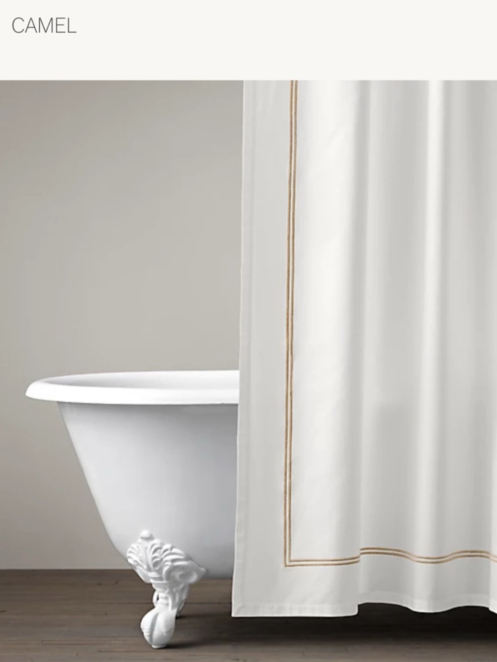 Classic RH Shower Curtain with Double-stitch Border